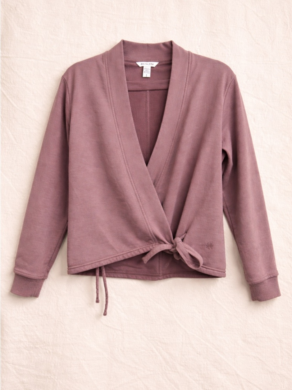 Athleta women’s Mauve Wrap Front Sweatshirt Jacket size SMALL